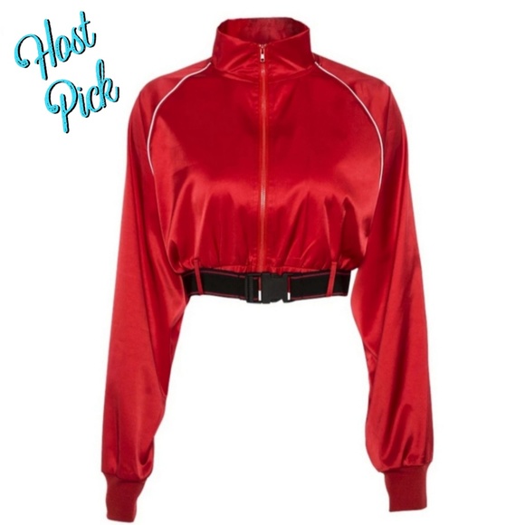 BSH Boutique Jackets & Blazers - 1 LEFT HP - Satin Reflective Cropped Bomber Jacket